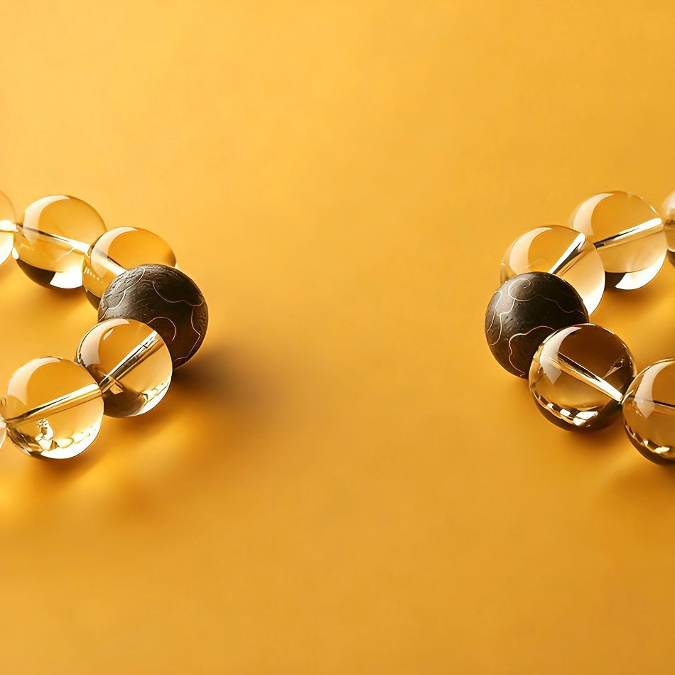 Showing the high clarity and brilliant refraction of the naturally refined white crystal beads.