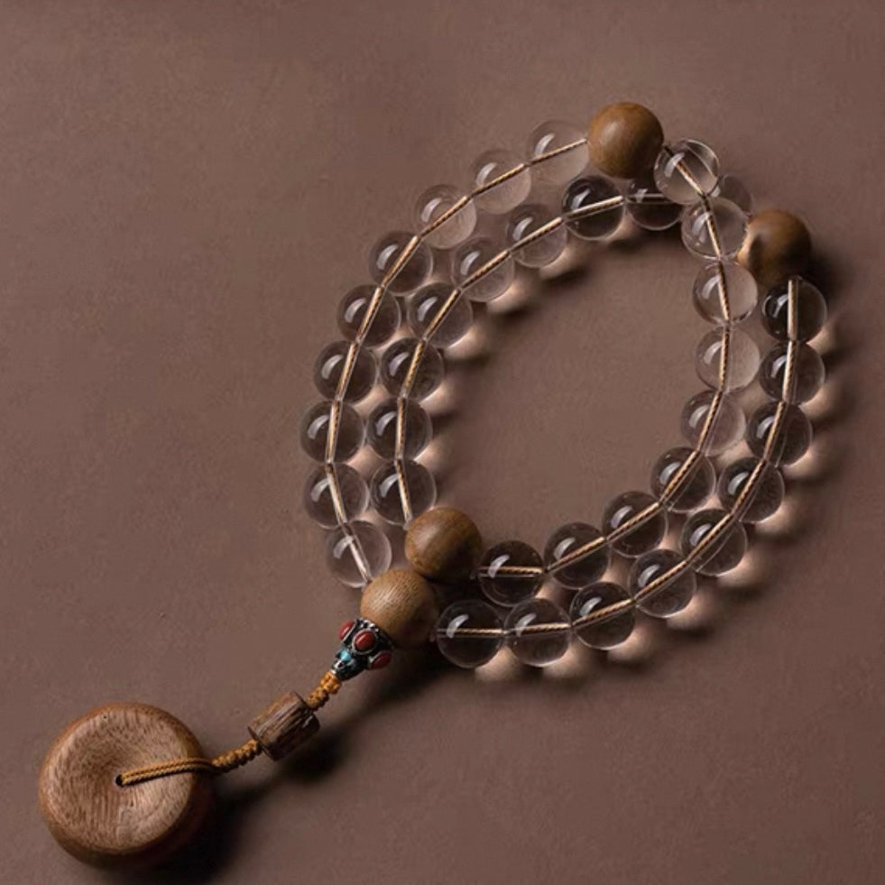 Minimalist Natural Crystal Bracelet, Spiritual Healing Energy Beaded Jewelry, Trendy Gift for Her Spiritual Energy Boho Minimalist  Luxury Minimalist Spiritual Bracelet Healing Energy Ritual Tool, Luxury Tiger Eye & Clear Quartz Spiritual Bracelet Top grade prayer beads