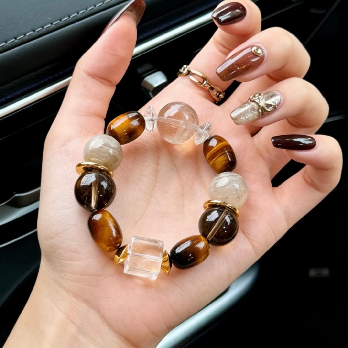 Substantial 16mm crystal bead bracelet for men/women