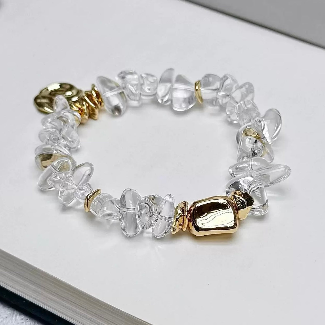 High-end freeform crystal bracelet displayed as a perfect gift for jewelry lovers and collectors.