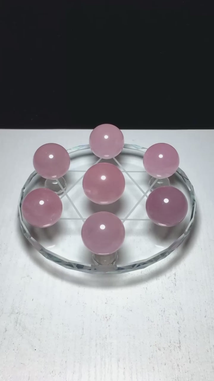 New Arrival! Premium Natural Rose Quartz Seven-Star Array - Feng Shui Healing Crystal Decor for Home