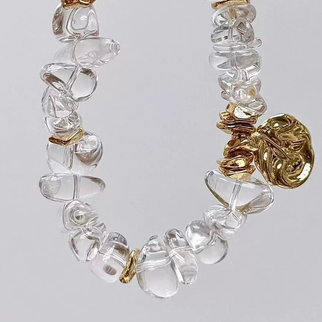 Styling ideas for the freeform crystal bracelet as a versatile staple for daily elegant wear.